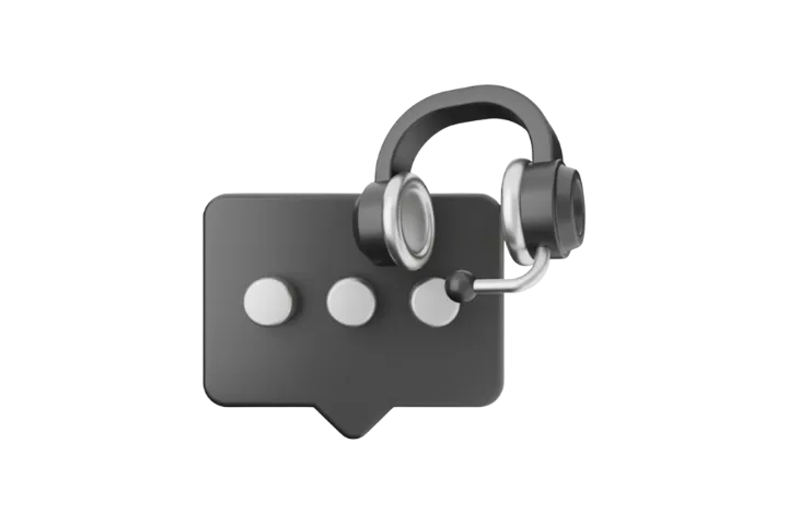 Chat com headset, representando suporte de verdade e comunicação eficiente com o time.